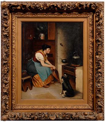 Adolf Rheinhart painting, woman in a