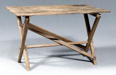 Early Southern sawbuck table yellow 915d9