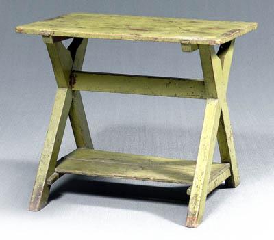 Maine green painted sawbuck table  915f2