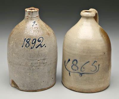 Two dated salt glaze jugs one 915fc