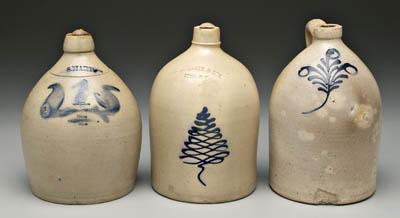 Three salt glaze stoneware jugs  915fd