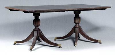 Federal style two pedestal table, mahogany