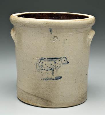 Cow decorated stoneware crock  91620