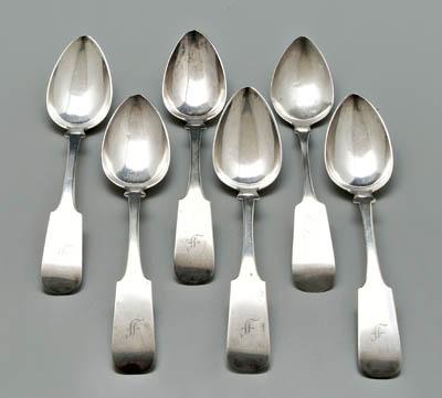 Six coin silver spoons fiddle 9163b
