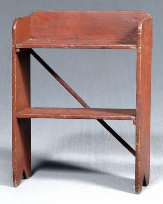 Red painted pine bucket bench  91662