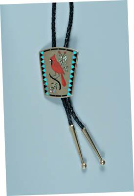 Edaakie Zuni 14 kt gold bolo tie  9166a