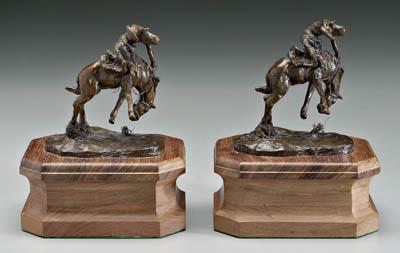 Bronze bookends after C M Russell  91673