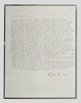 Will Rogers typed letter photos  91685