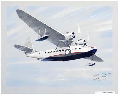 Lucien Cave illustration, Sikorsky Amphibion",