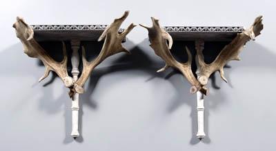 Pair antler brackets: each with