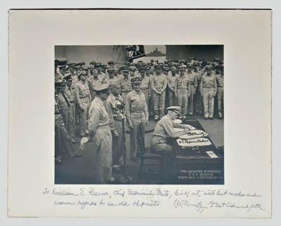 Nimitz signed surrender photo  916bd