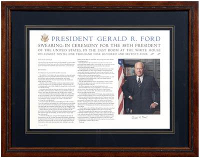 Gerald R. Ford signed document,