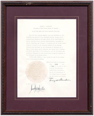Dwight Eisenhower signed document,