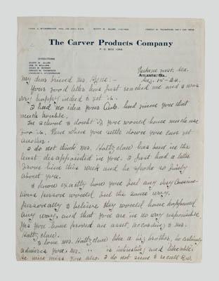 George Washington Carver letter,