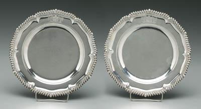 Pair George IV English silver plates  91708