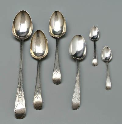 Hester Bateman silver spoons, oval