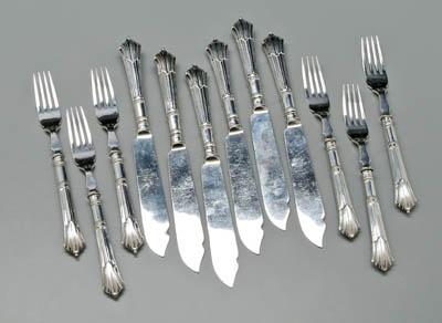 Edward VII English silver fish set: