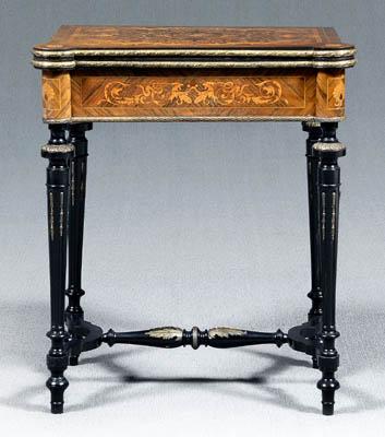 French marquetry inlaid games table  9172e