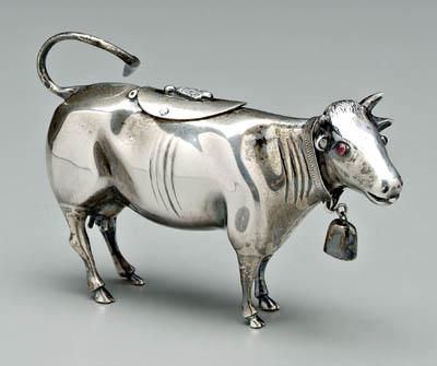 Danish silver cow creamer, flip lid