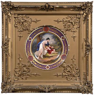 Royal Vienna plate, hand painted decoration,