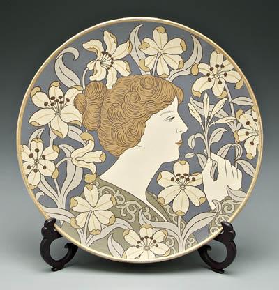 Art Nouveau style Mettlach charger,