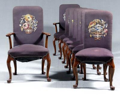 Set of eight George II style chairs: