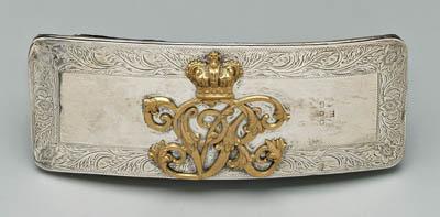 English silver officer's belt pouch,