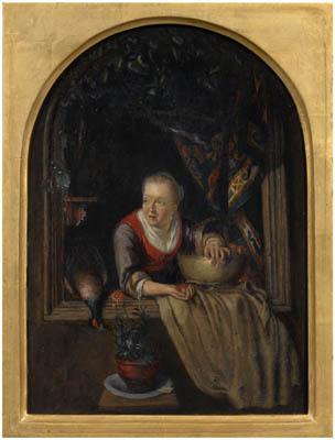 Painting manner of Gerrit Dou  917ca