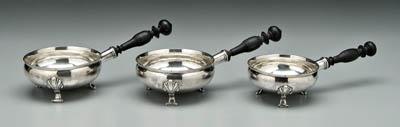 Set three Dutch silver sauce pans  917cc