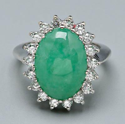 Lady s jade and diamond ring medium 917eb