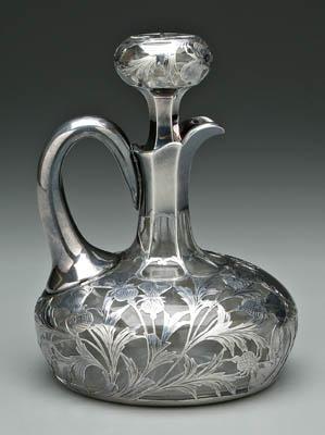 Alvin sterling overlay decanter, rounded