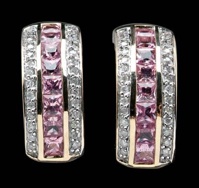 Pink sapphire and diamond earrings  917f0