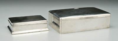 Two sterling silver rectangular
