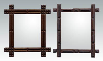 Two tramp art mirror frames each 9144a