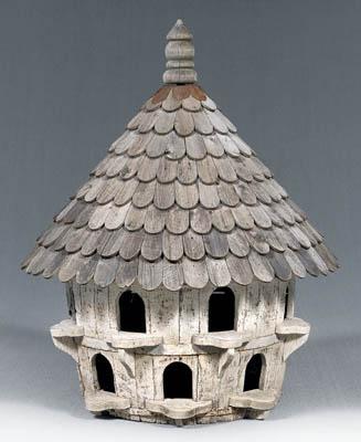 Architectural birdhouse, painted
