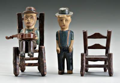 Folk art carvings miniature chairs  91468
