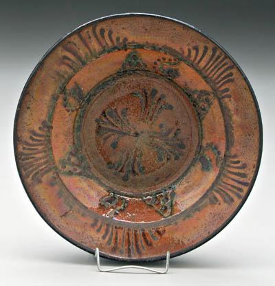 Moravian slip decorated plate,