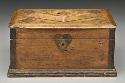 Painted dovetailed walnut box  91496