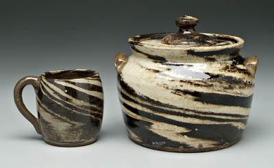 Two pieces Reinhardt swirl pottery:
