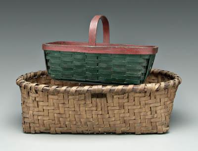 Two large baskets oak split field 914c5