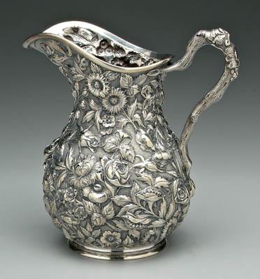 Schultz Repoussé sterling pitcher,