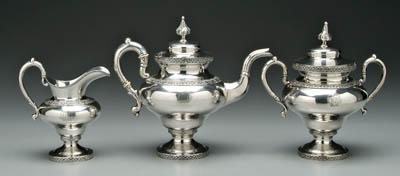 American coin silver tea service,