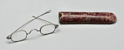 Pair Southern coin silver spectacles: