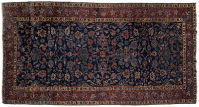 Persian rug, repeating floral designs