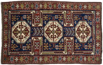 Shirvan rug, three octagonal medallions