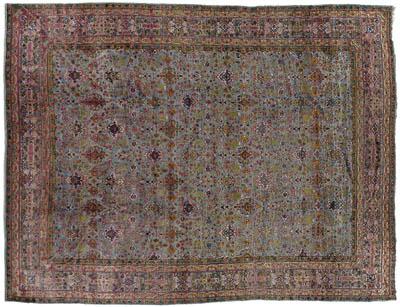Kerman rug repeating floral designs 91527