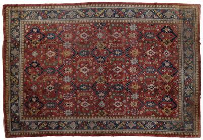 Sparta rug, repeating floral and