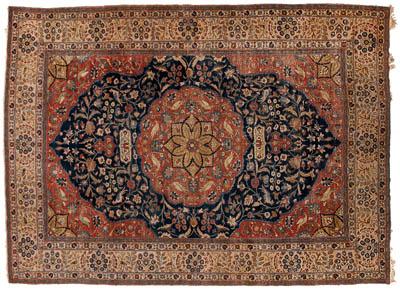 Tabriz rug central medallion with 9152f