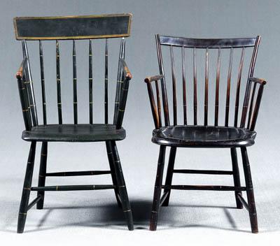 Two paint decorated Windsor armchairs: