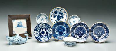 Ten pieces blue and white Delft  915a7